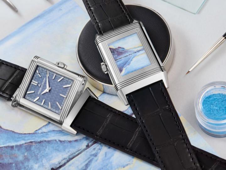 2018年积家推出三款Reverso翻转系列腕表，表壳上呈现瑞士艺术家费迪南．霍德勒（Ferdinand Hodler）的画作