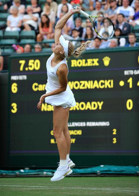 丹麦强将Caroline Wozniacki在赛场上充满干劲