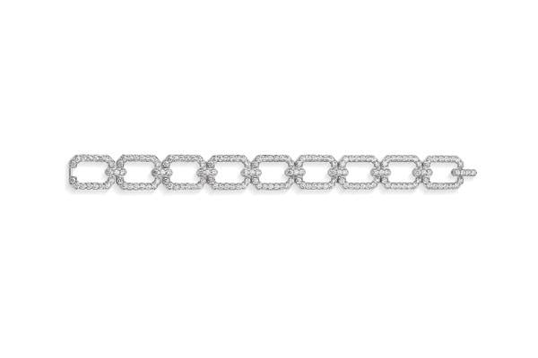 海瑞温斯顿Diamond Links系列钻石手链 总重约35.16克拉，悉心镶嵌于铂金底座