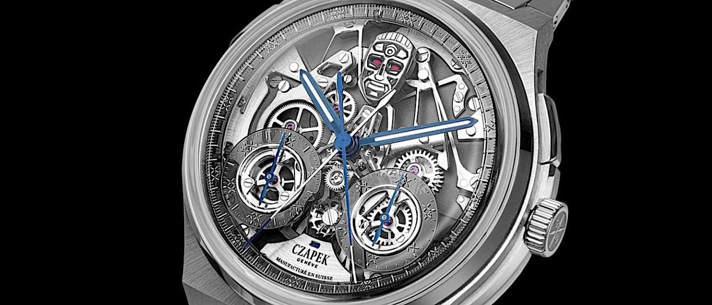 表盘上的迷你科幻剧 CZAPEK 全新追针计时,机器人 "眼" 技动人心弦