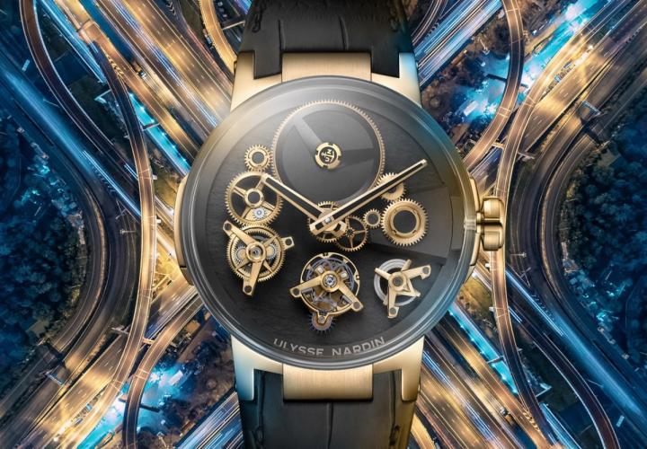 经理人自由之轮陀飞轮腕表打破传统的手表设计，让机械轮系如同独立的个体般在面盘上上演一出科幻场景