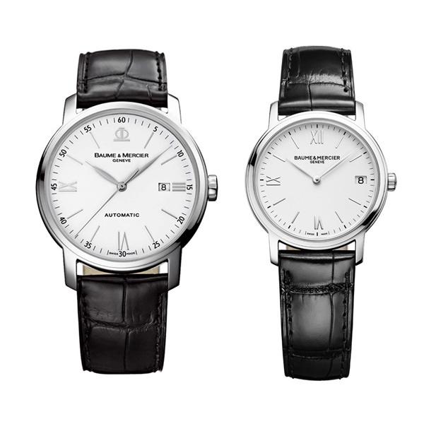 克里顿系列10141男士腕表（左）RMB21,800；克里顿系列10150女士腕表（右）RMB20,600