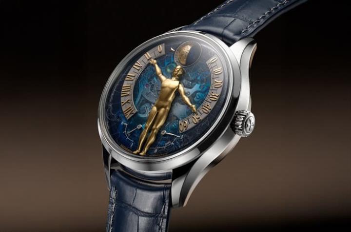 此表为江诗丹顿 270 周年献礼,灵感与 La Quête du Temps 座钟相互呼应,融合艺术美学与创新机芯,象征人类探索时间与宇宙的浪漫精神,展现对制表工艺的极致追求。