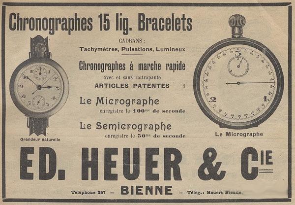 TAG Heuer 于1920年代的高精准度定时器广告