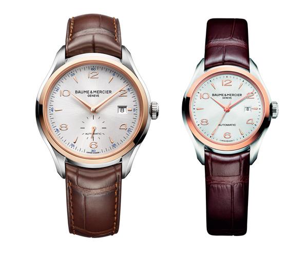 名士克里顿系列10139双色自动腕表（左）RMB27,300；名士克里顿系列10208双色自动腕表（右）RMB24,900