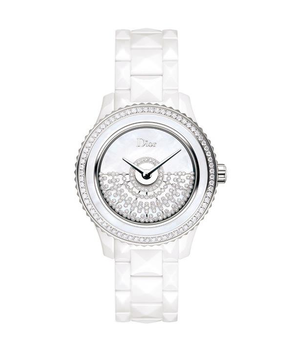 Dior VIII Grand Bal Resille 丝网蕾丝腕表，白K金自动盘镶嵌钻石
