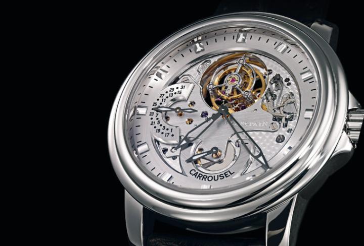 Le Brassus系列一分钟卡罗素腕表，并备有5日动力储存，机芯装置在直径43.5mm的纯铂金表壳内