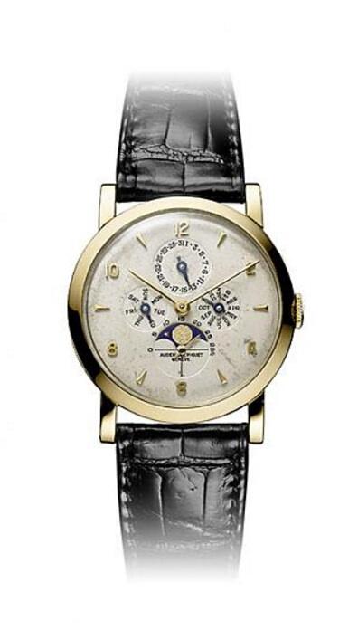 1951年面世的爱彼全历腕表Ref. 5513，奠定了1970年代品牌首款自动上链万年历腕表的设计之本