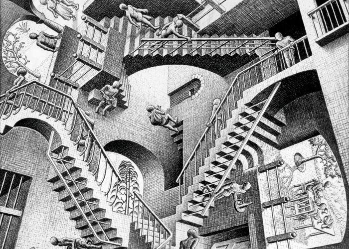 Relativity by M.C. Escher (1953)