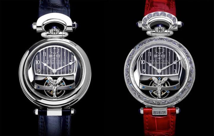 左为男车主的Amadeo定制手表、右为女车主的定制手表（正面）