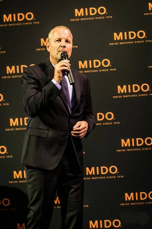 MIDO全球总裁Mr. Franz Linder为上市活动致辞，在对各位嘉宾的到来表示欢迎和感谢同时，Mr. Franz Linder也概要地向在场嘉宾介绍了这只限量款式的设计灵感以及特色