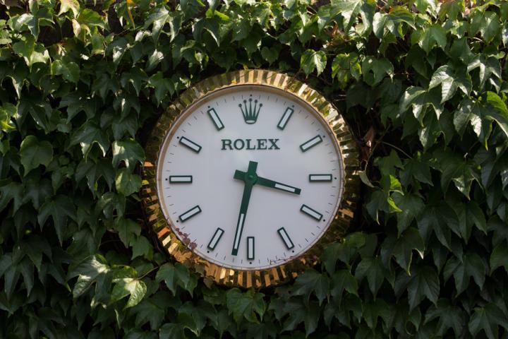 2018年温布顿锦标赛劳力士时钟。©Rolex, Chris Trotman