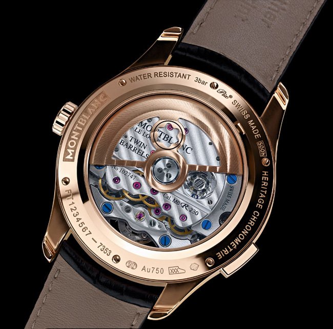 万宝龙传承Chronométrie系列外置陀飞轮分针计时码表搭載万宝龙MB R230自制机芯