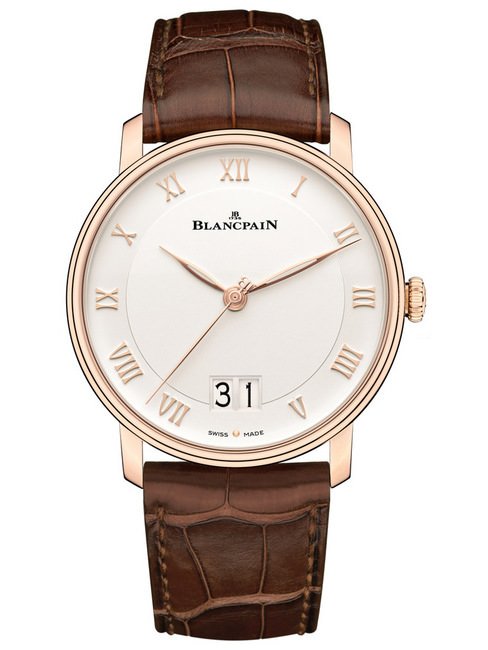BLANCPAIN经典款Villeret系列首次配备大日期功能，兼具典雅及实用，大日期由两个并列视窗组成，提高可读性