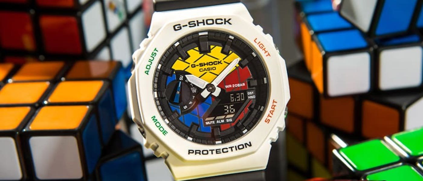 G-SHOCK首度与魔术方块合作推出农家橡树联名表