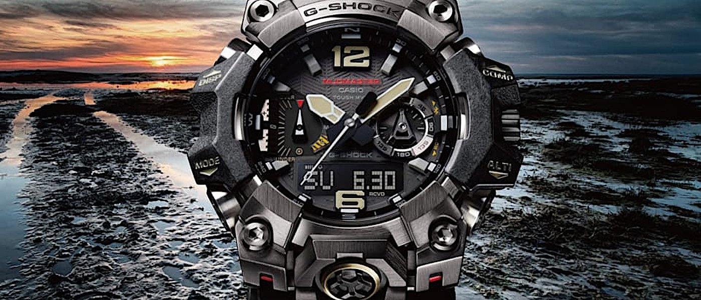 G-SHOCK MUDMASTER金属搭碳纤维树脂强化保护性 内建三重传感器探险很放心