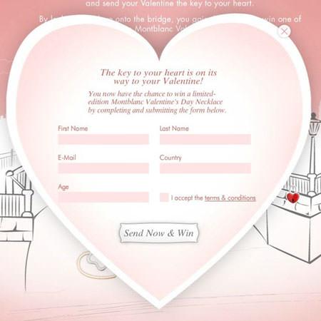 填写个人资料就有机会赢得万宝龙2013年限量款情人节项链