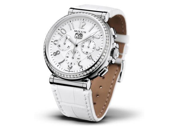 Zetios Chronograph 计时珠宝腕表（ZETC022） 完美典雅的设计与精准的计时