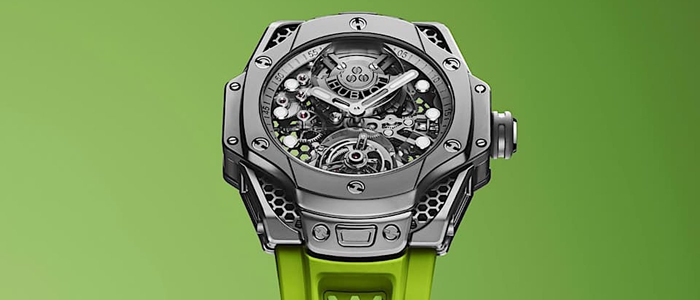 HUBLOT 联名设计师 Samuel Ross“蜂窝”陀飞轮 搭配极光绿简直潮到爆