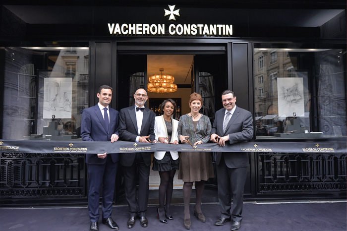 Yann Bouillonnec，Jean-Yves di Martino，Christelle Konan, Brigitte Lefèvre 与 Juan-Carlos Torres出席巴黎专卖店开幕仪式