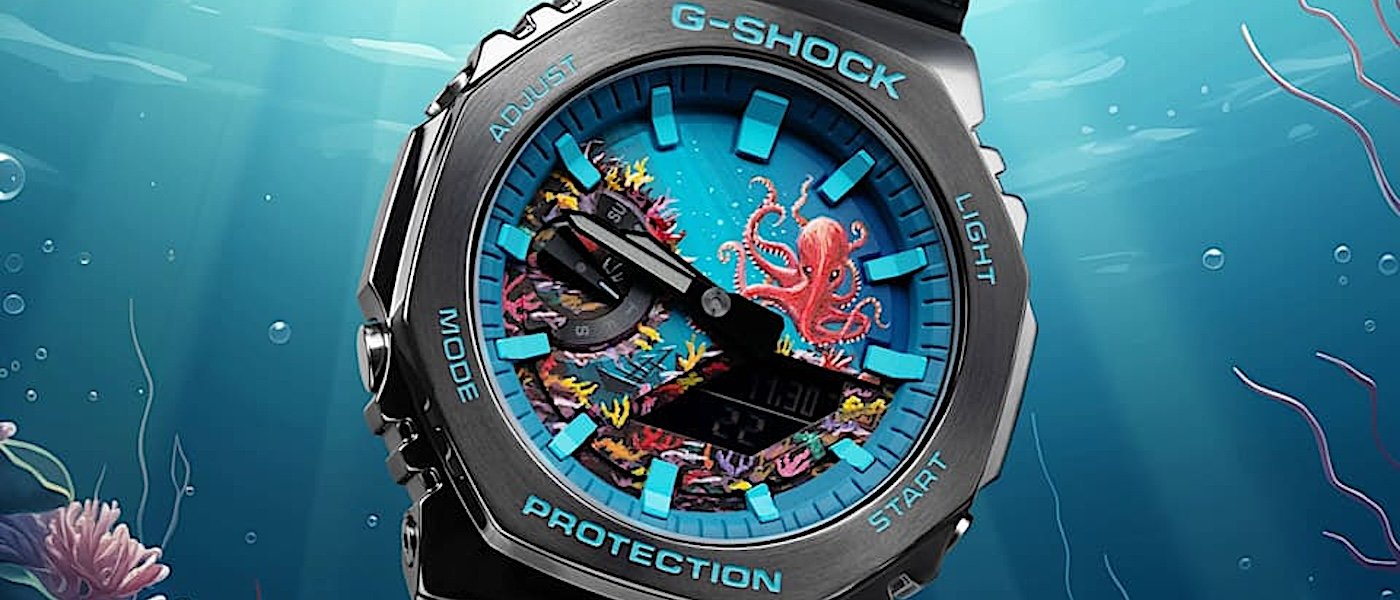 G-SHOCK农家橡树手绘章鱼与珊瑚礁图案限量150只"上架就秒杀"