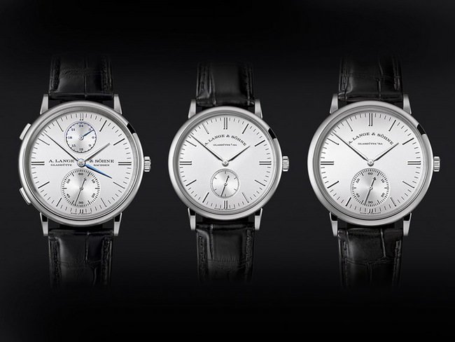  以白色18K金打造的新一代SAXONIA DUAL TIME、SAXONIA和SAXONIA AUTOMATIC腕表