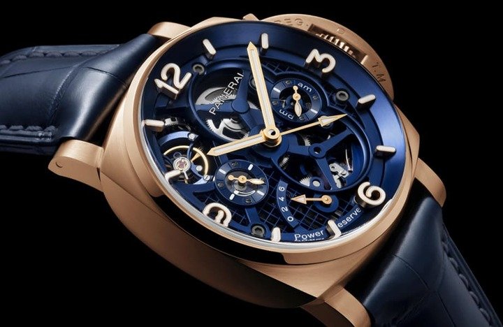 沛纳海Luminor Tourbillon首度搭配Goldtech™红金材质表壳，展现此系列先前较少强调的高贵奢华气派