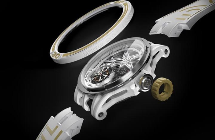 透过品牌独家快拆系统，手表可以更换表圈、表冠与表带等零件。