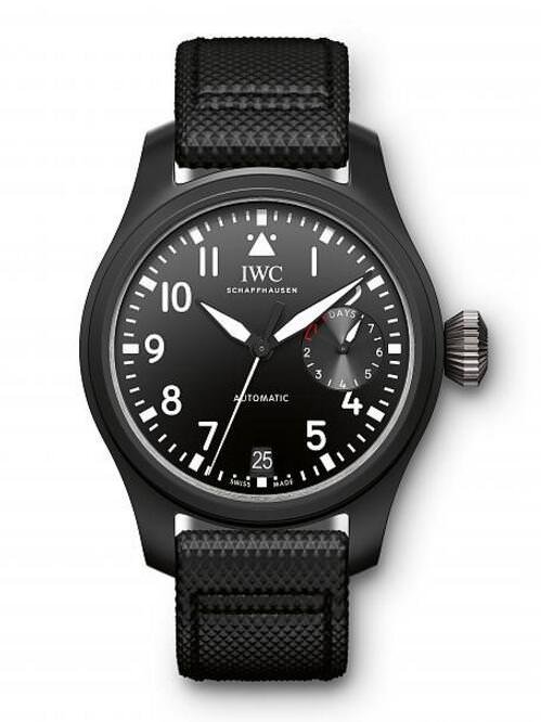 IWC万国表大型飞行员系列TOP GUN海军空战部队腕表（型号：IW502001） 陶瓷表壳/直径46毫米/自动上链机芯/动力储存显示，日期显示/蓝宝石玻璃表镜/防水6巴/参考价107,000人民币