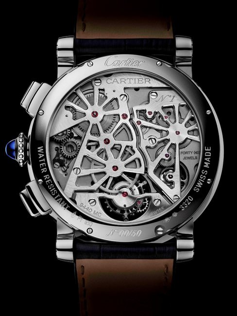 Rotonde de Cartier「地球与月亮」陀飞轮双时区月相腕表（背面）