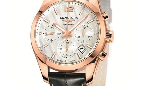 浪琴表康铂系列玫瑰金计时秒表L2.786.8.76.3