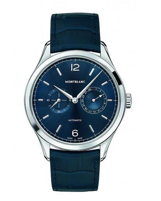 精钢材质／万宝龙MB 24.23自动上链机芯／时、分、小秒、日期显示／防水30米／表径40mm 