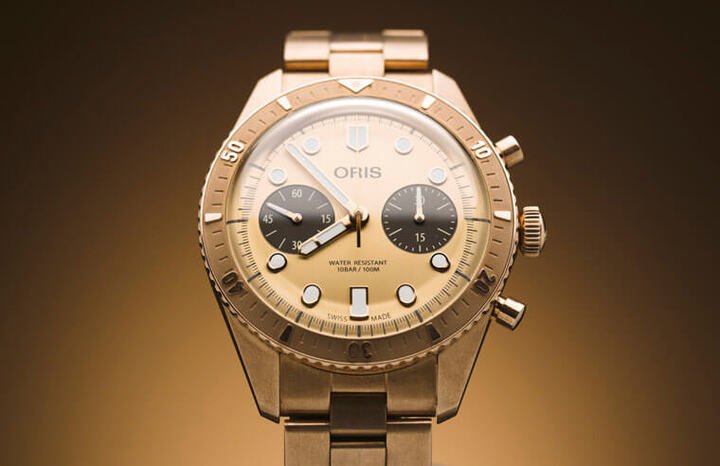 为了向自己的制表发迹地致敬，ORIS 2020年特别打造了一个全新的限量系列，首波作品Hölstein 2020限量表罕见以青铜材质制作表壳、链带等大部分外观零件