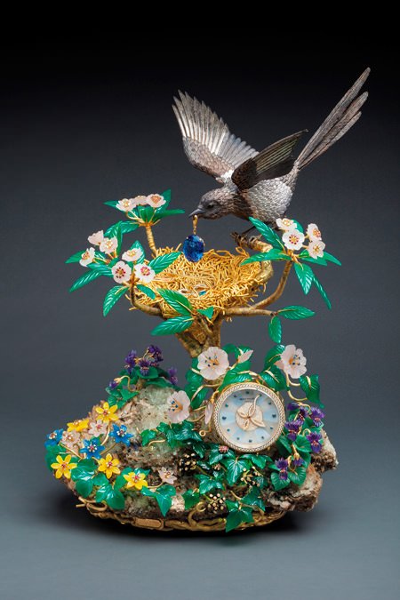 Patek Philippe百达翡丽喜鹊聚宝鸟巢座枱钟