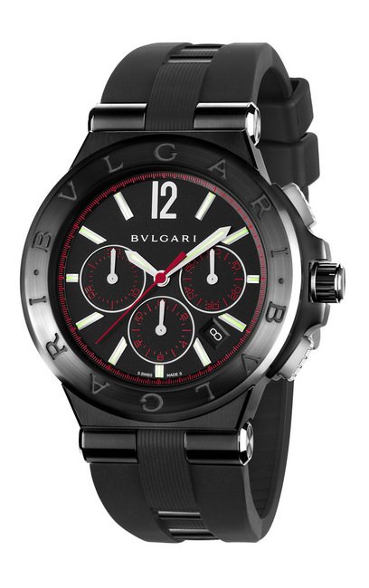 Diagono Ultranero Chronograph计时共四款，均在瑞士制造，由BVLGARI表厂自制