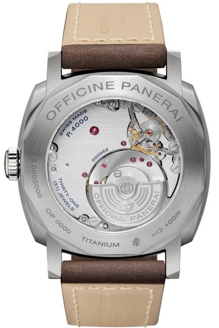 Radiomir 1940 3 Days Automatic Titanio 3日动力储存自动钛金属腕表PAM00619，搭载双向上链的偏心式摆陀自动机芯