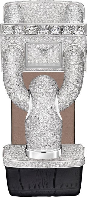 Cadenas Sertie 金质表链镶钻腕表，白K金、钻石、珍珠母贝搭载石英机芯
