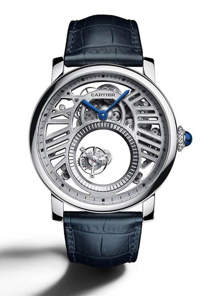 CARTIER——Rotonde de Cartier镂空双重神祕陀飞轮腕表