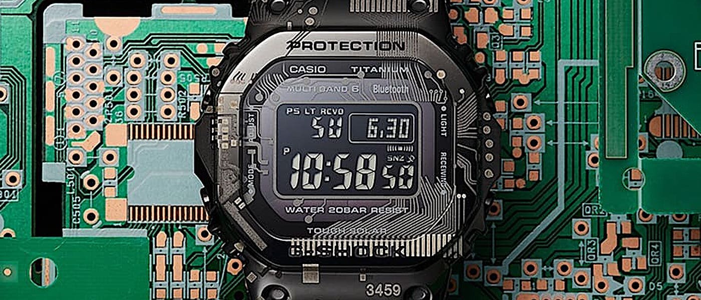 G-SHOCK全金属GMW-B5000新增以机芯电路板为灵感的钛合金旗舰款