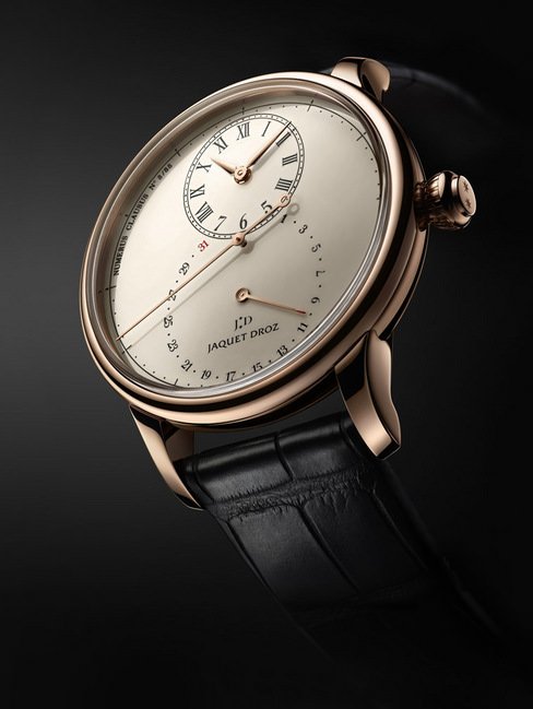 雅克德罗JAQUET DROZ以大秒针系列（GRANDE SECONDE COLLECTION）跳秒大秒针（Grande Seconde Deadbeat）腕表向辉煌启蒙时代致敬。