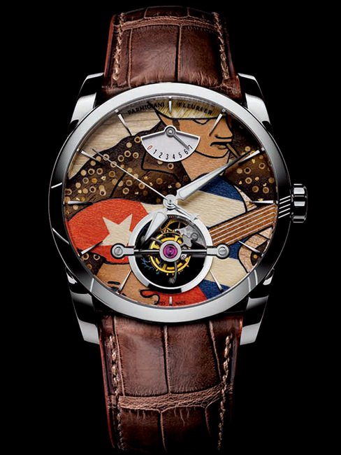  PARMIGIANI Tonda Mambo木质镶嵌细工工艺陀飞轮腕表