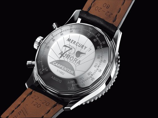 Breitling 百年灵Navitimer Cosmonaute 1962航空计时宇航员腕表表底雕刻有Aurora 7（极光7号）任务勋章