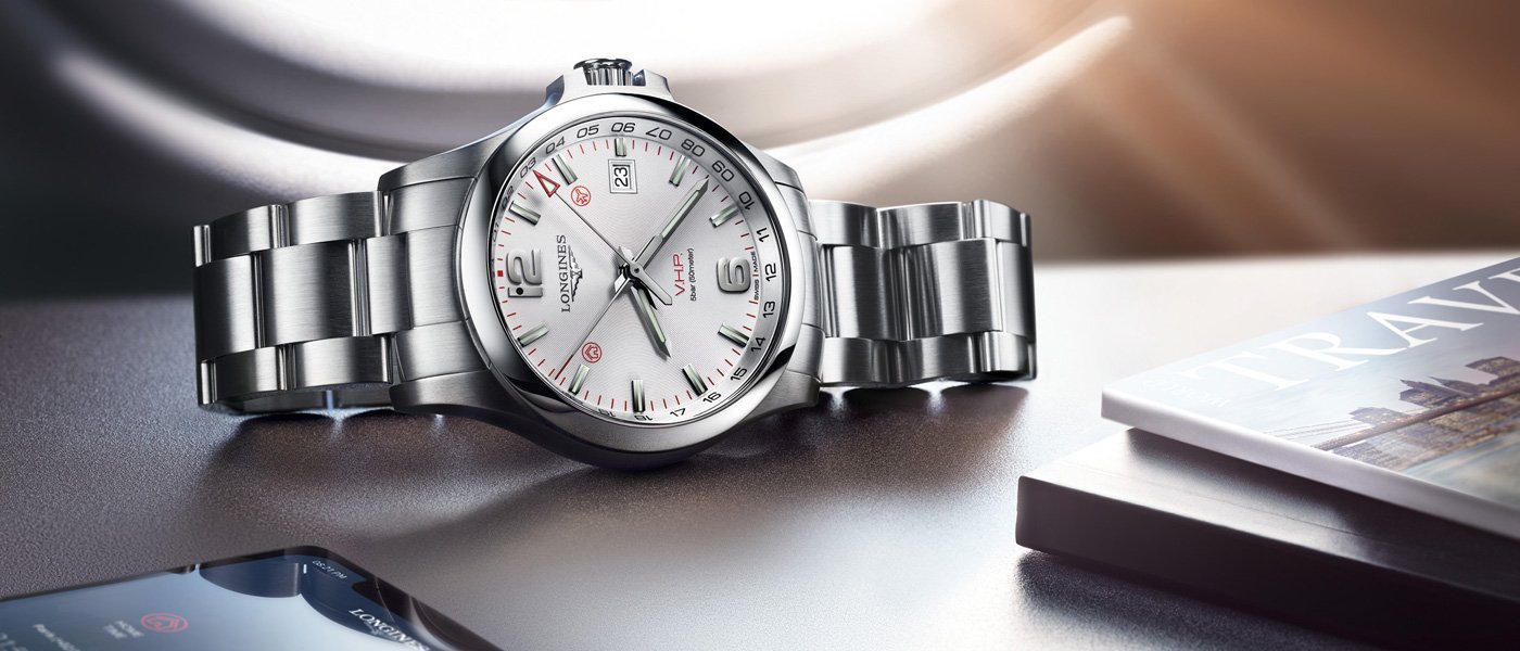 LONGINES CONQUEST浪琴康卡斯系列V.H.P. GMT FLASH SETTING腕表