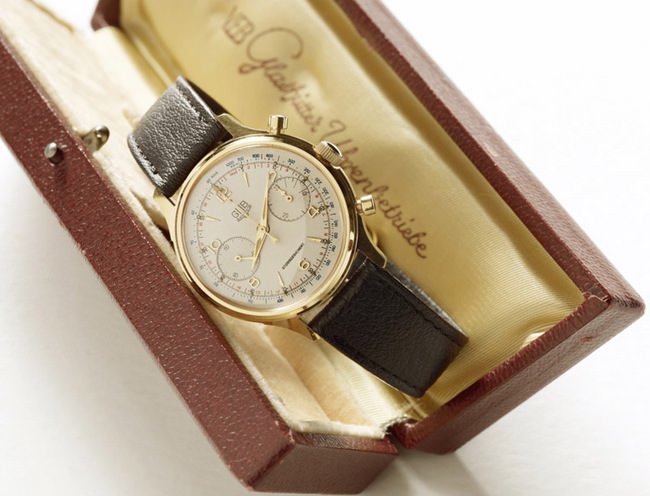 计时钟表之艺术展览」展出Chronograph by VEB Glashütter Uhrenbetriebe （between 1955 -1961）