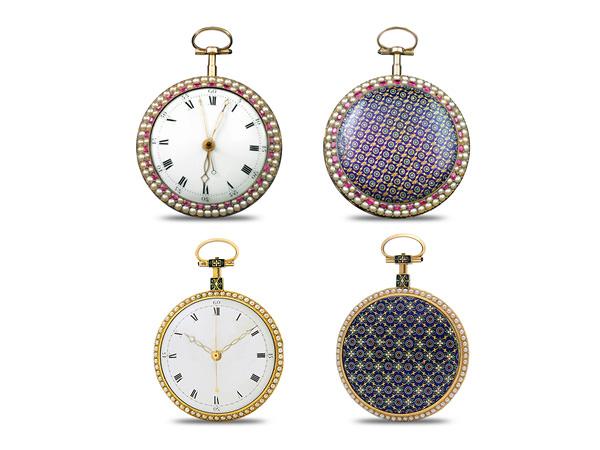 雅克德罗古董金箔雕花怀表