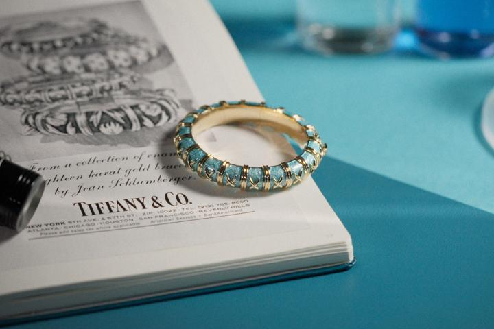 Jean Schlumberger by Tiffany Tiffany Blue® 金箔珐琅 Croisillon 手环