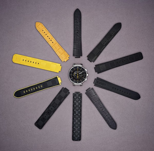 Tambour Moon系列配备路易威登专利可自行更换表带