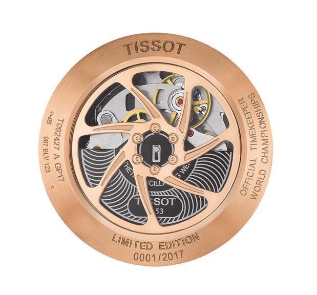 T-Race MotoGP 2017限量版自动表的底盖，质感极佳，也镌刻限量编号。
