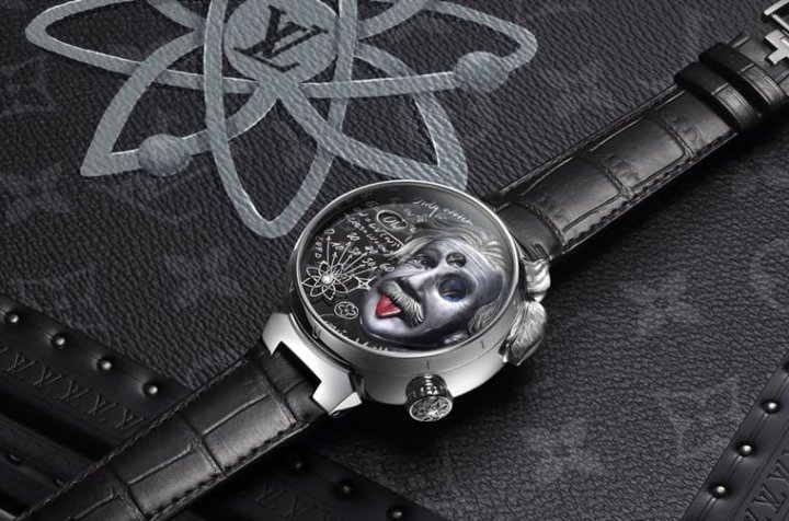 LV为2023年Only Watch慈善拍卖会精心制作一款Tambour Einstein Automata，将天才科学家搬上手表面盘。