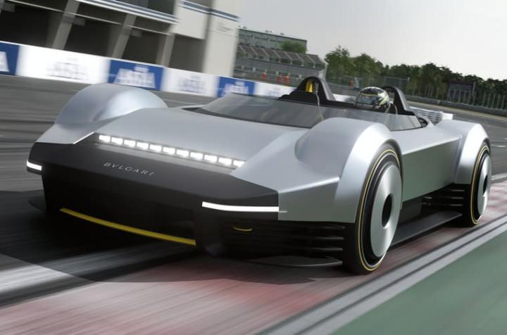 除了联名表，宝格丽还创作出一款能在《跑车浪漫旅》游戏中下场尬车的Aluminium Vision GT概念车。